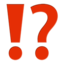 exclamation question mark on Apple