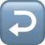 right arrow curving left on Apple