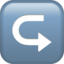 left arrow curving right on Apple