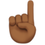 index pointing up: medium-dark skin tone on Apple