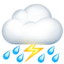 cloud with lightning and rain on Apple