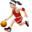 woman bouncing ball: light skin tone on Apple