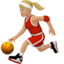 woman bouncing ball: medium-light skin tone on Apple
