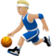 man bouncing ball: medium-light skin tone on Apple