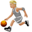 person bouncing ball: medium-light skin tone on Apple