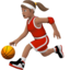 woman bouncing ball: medium skin tone on Apple