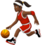 woman bouncing ball: medium-dark skin tone on Apple