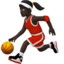 woman bouncing ball: dark skin tone on Apple