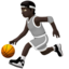 person bouncing ball: dark skin tone on Apple