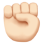 raised fist: light skin tone on Apple