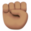 raised fist: medium skin tone on Apple
