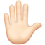 raised hand: light skin tone on Apple