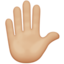 raised hand: medium-light skin tone on Apple