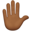 raised hand: medium-dark skin tone on Apple