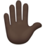 raised hand: dark skin tone on Apple