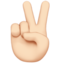 victory hand: light skin tone on Apple