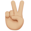 victory hand: medium-light skin tone on Apple