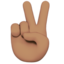 victory hand: medium skin tone on Apple