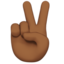 victory hand: medium-dark skin tone on Apple