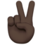victory hand: dark skin tone on Apple
