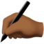 writing hand: medium-dark skin tone on Apple