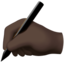 writing hand: dark skin tone on Apple