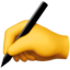 writing hand on Apple