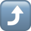 right arrow curving up on Apple