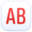 AB button (blood type) on Facebook