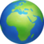 globe showing Europe-Africa on Facebook