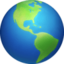 globe showing Americas on Facebook