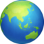 globe showing Asia-Australia on Facebook