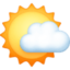 sun behind small cloud on Facebook