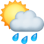 sun behind rain cloud on Facebook
