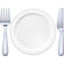 fork and knife with plate on Facebook