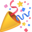 party popper on Facebook