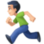 man running: light skin tone on Facebook