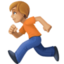 person running: medium-light skin tone on Facebook