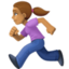 woman running: medium skin tone on Facebook