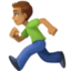 man running: medium skin tone on Facebook