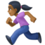 woman running: medium-dark skin tone on Facebook