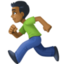 man running: medium-dark skin tone on Facebook
