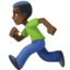 man running: dark skin tone on Facebook