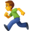man running on Facebook