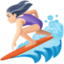 woman surfing: light skin tone on Facebook