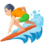 person surfing: light skin tone on Facebook