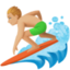 man surfing: medium-light skin tone on Facebook