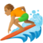 person surfing: medium skin tone on Facebook