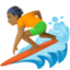 person surfing: medium-dark skin tone on Facebook