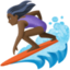 woman surfing: dark skin tone on Facebook